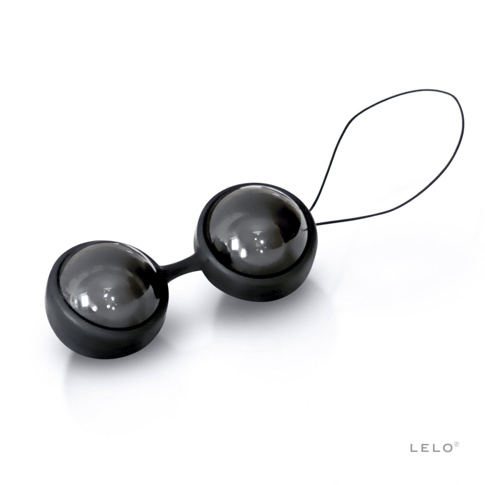 Вагинальные шарики - Вагинальные шарики LELO Luna Beads Noir Black, смещенный центр тяжести, диаметр 2,9 см, 2х37 г