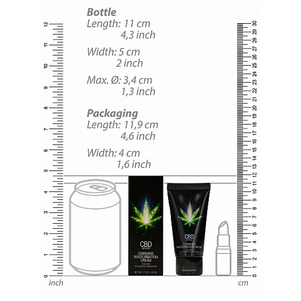 Різне - Стимулюючий крем для чоловіків Shots-CBD Cannabis Masturbation Cream For him, 50 ml 5