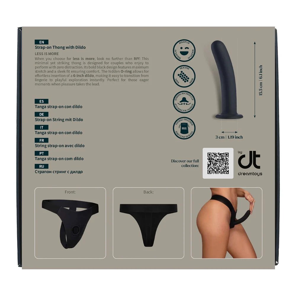 Страпоны - Страпон на трусиках Dream Toys Bold, черный, 12,7 см 8