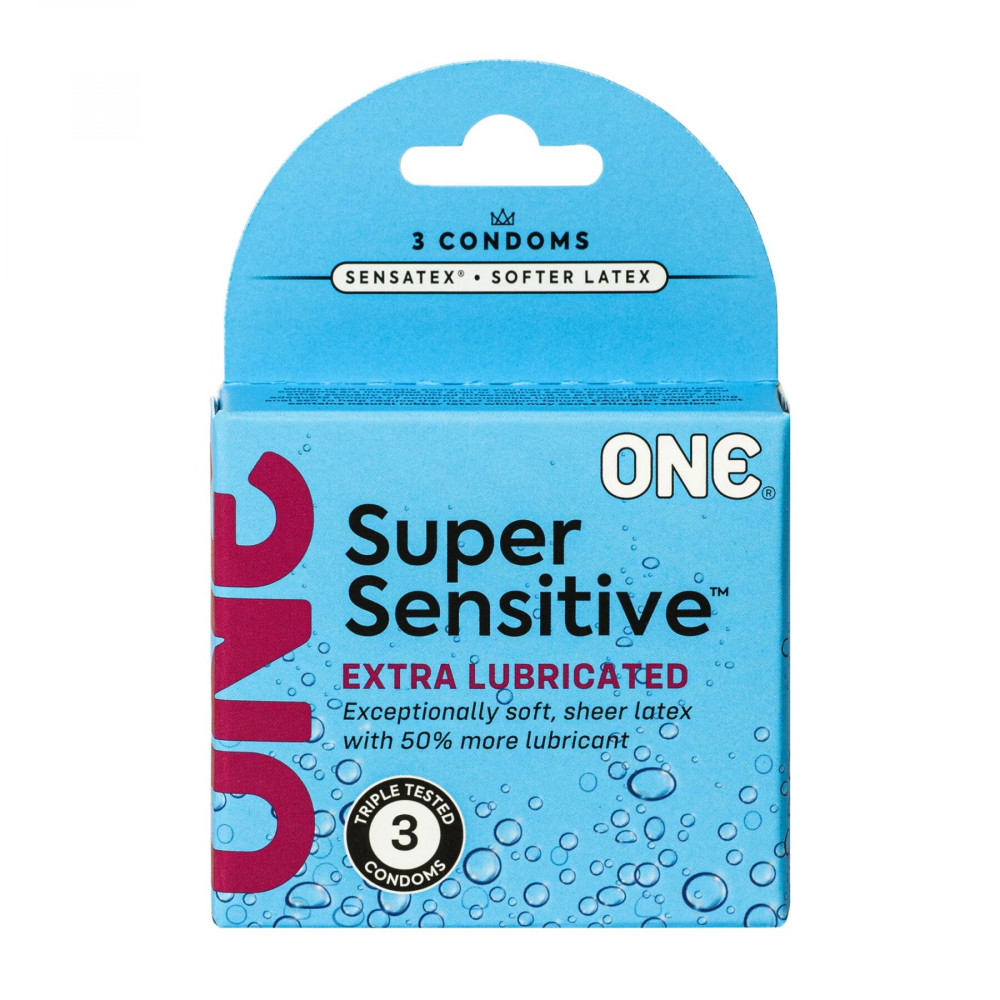 Презервативы - Презервативы ONE Super Sensitive 3 шт, картонная коробка