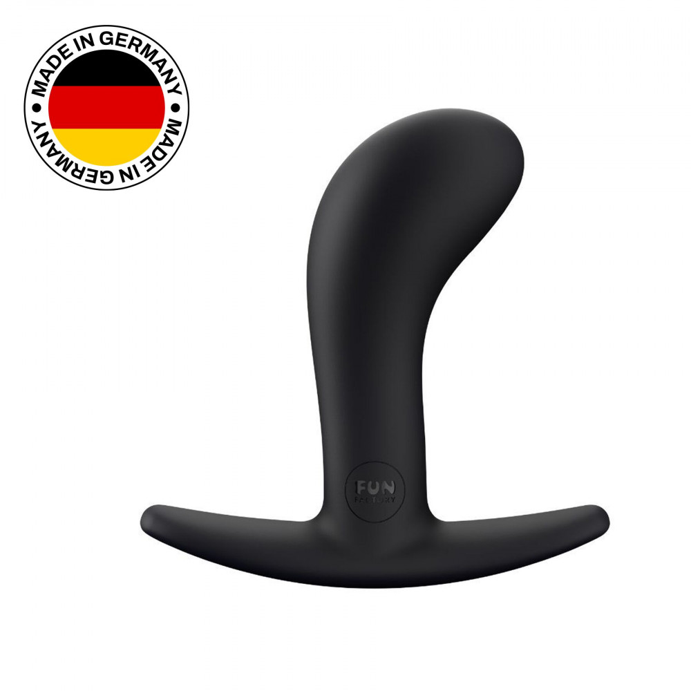 Анальные игрушки без вибрации - Анальная пробка Fun Factory BOOTIE S, черная, диаметр 2,8 см, тонкий ограничитель