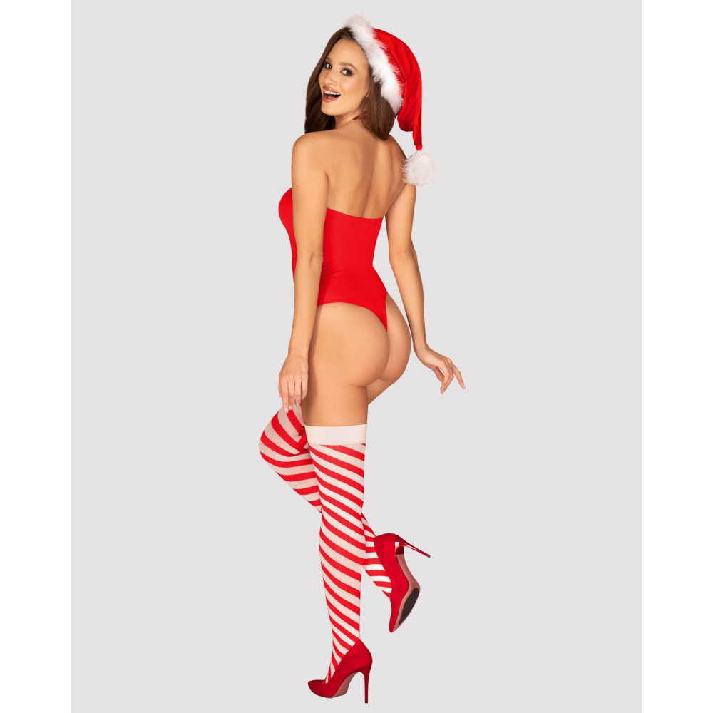 Эротическое боди - Боди Obsessive Kissmas teddy red L/XL 1