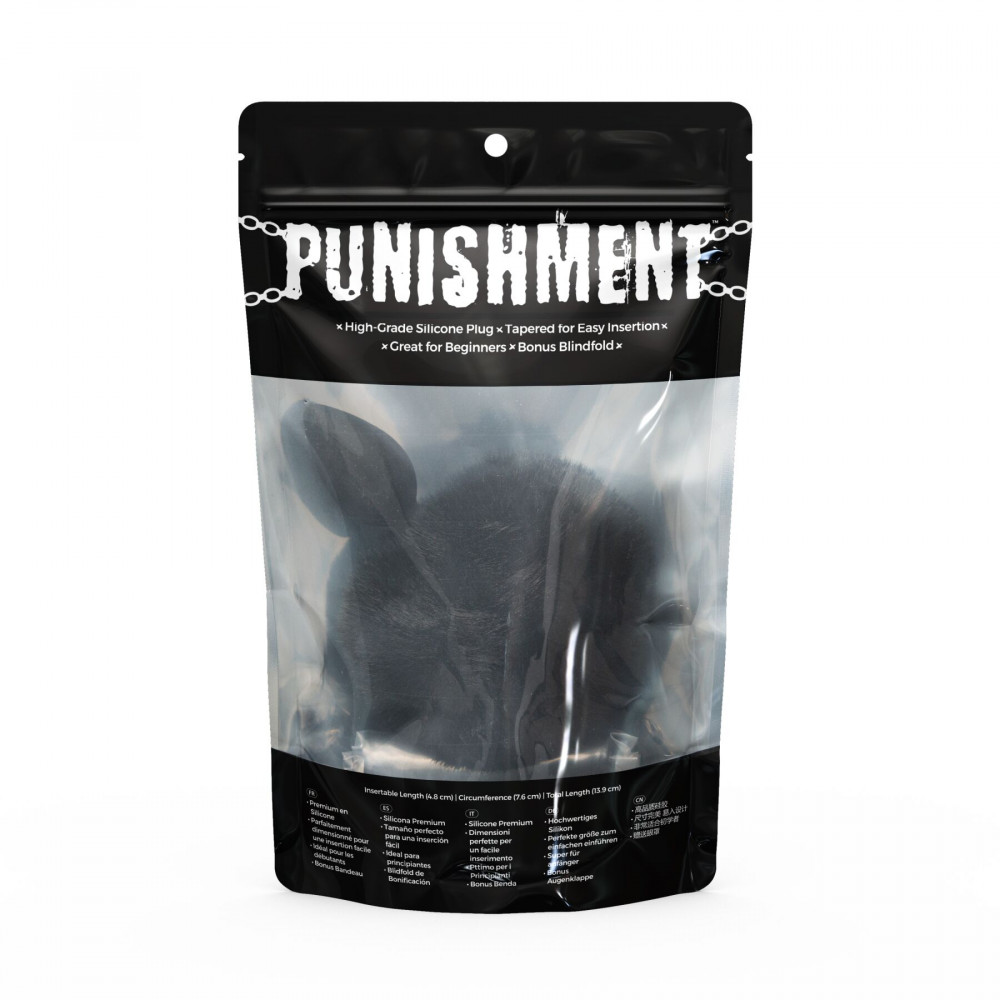 Анальные игрушки без вибрации - Анальная пробка с хвостом Punishment - Bunny Tail Silicone Anal Plug - Black 4