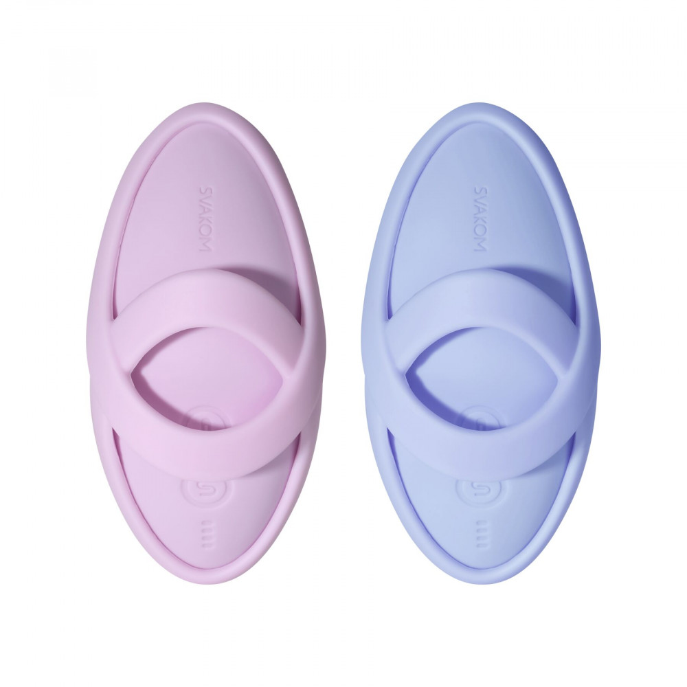 Вибропули и мини-вибраторы - Смарт-вибратор для клитора Svakom Echo 2 Sky Blue, подогрев до 38 °C, съемная насадка на палец 8