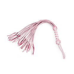 Флоггер Liebe Seele White & Pink Leather Whip
