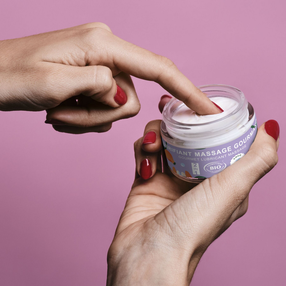 Для масажу - Масажна олія-лубрикант з ароматом та смаком кокоса Goliate Couple Gourmand Coco 50 мл 7