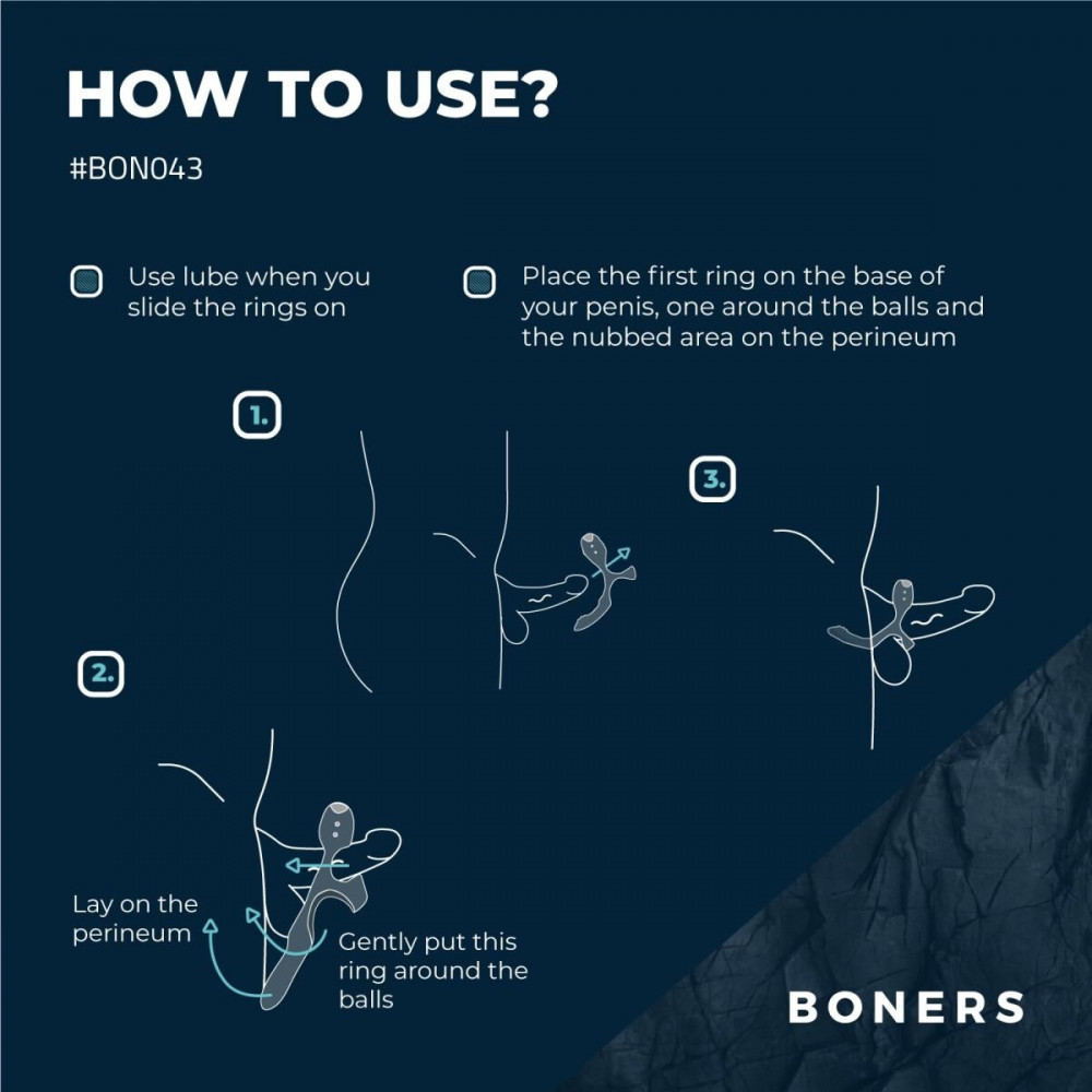 Эрекционные кольца с вибрацией - Эрекционное кольцо Boners Triple Cockring 10