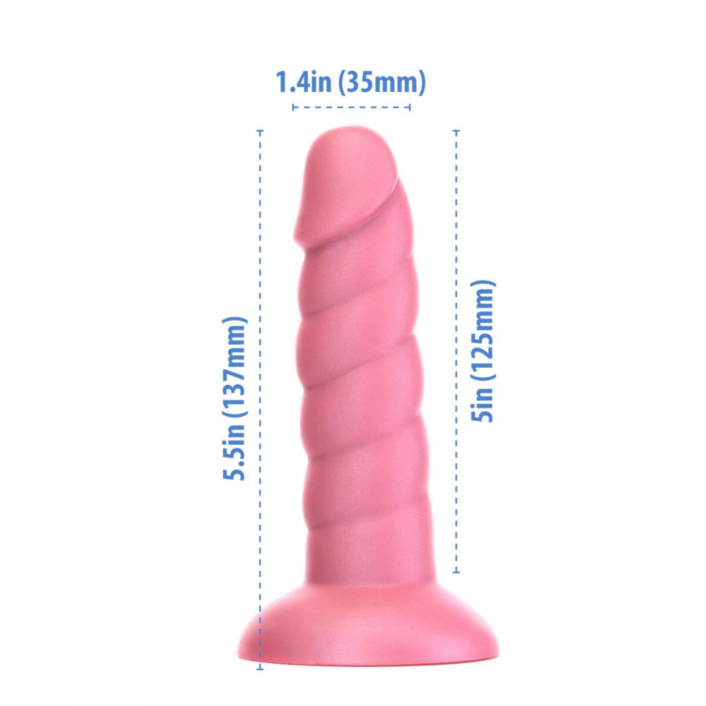 Фалоімітатор - Фалоімітатор Fantasy by Addiction Unicorn Dildo 5.5” Pink, віброкуля в подарунок 1