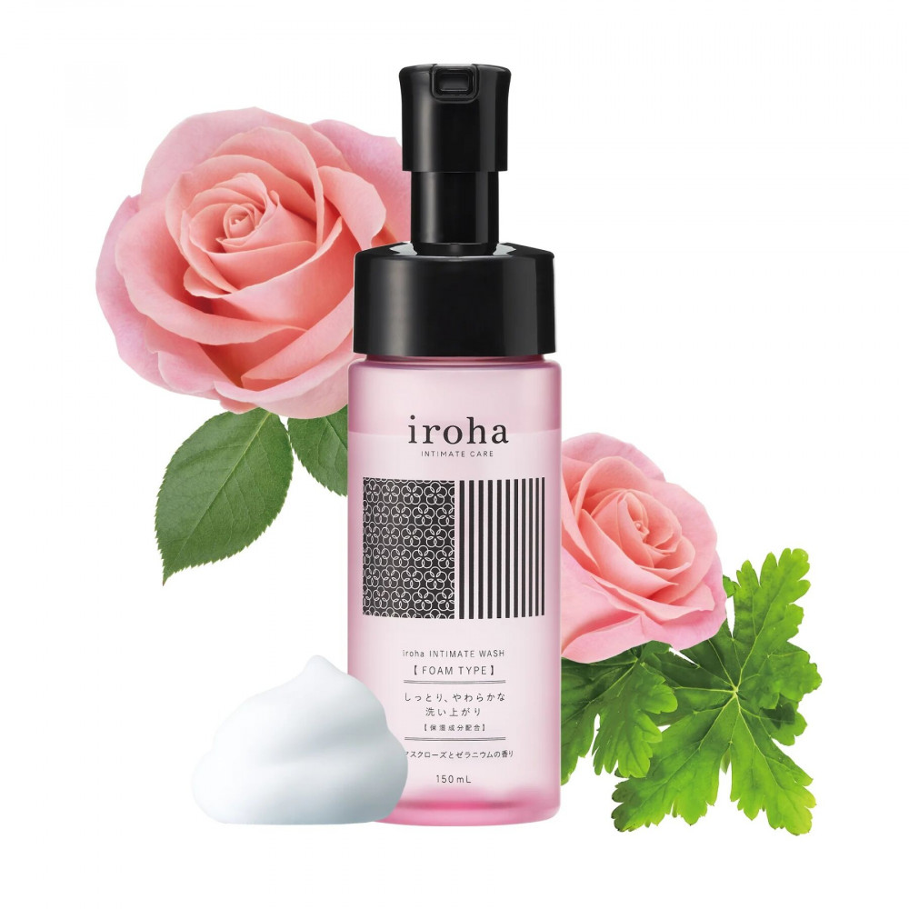 Лубриканты - Пена для интимного ухода Iroha Intimate Wash Foam Type Damask Rose and Geranium 150 мл 1