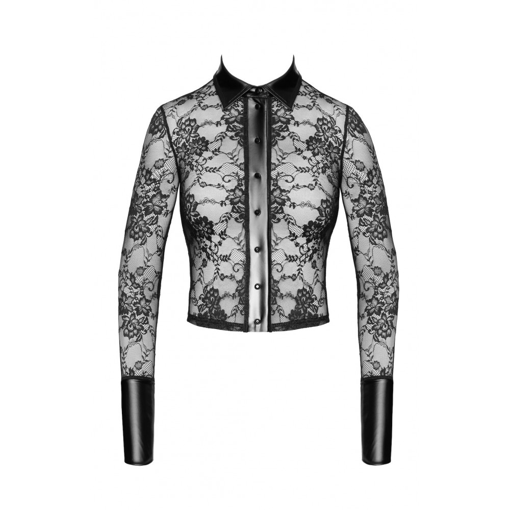 Сексуальні сукні - Блуза Noir Handmade F377 Noirelle Lace Button-up Shirt L 4