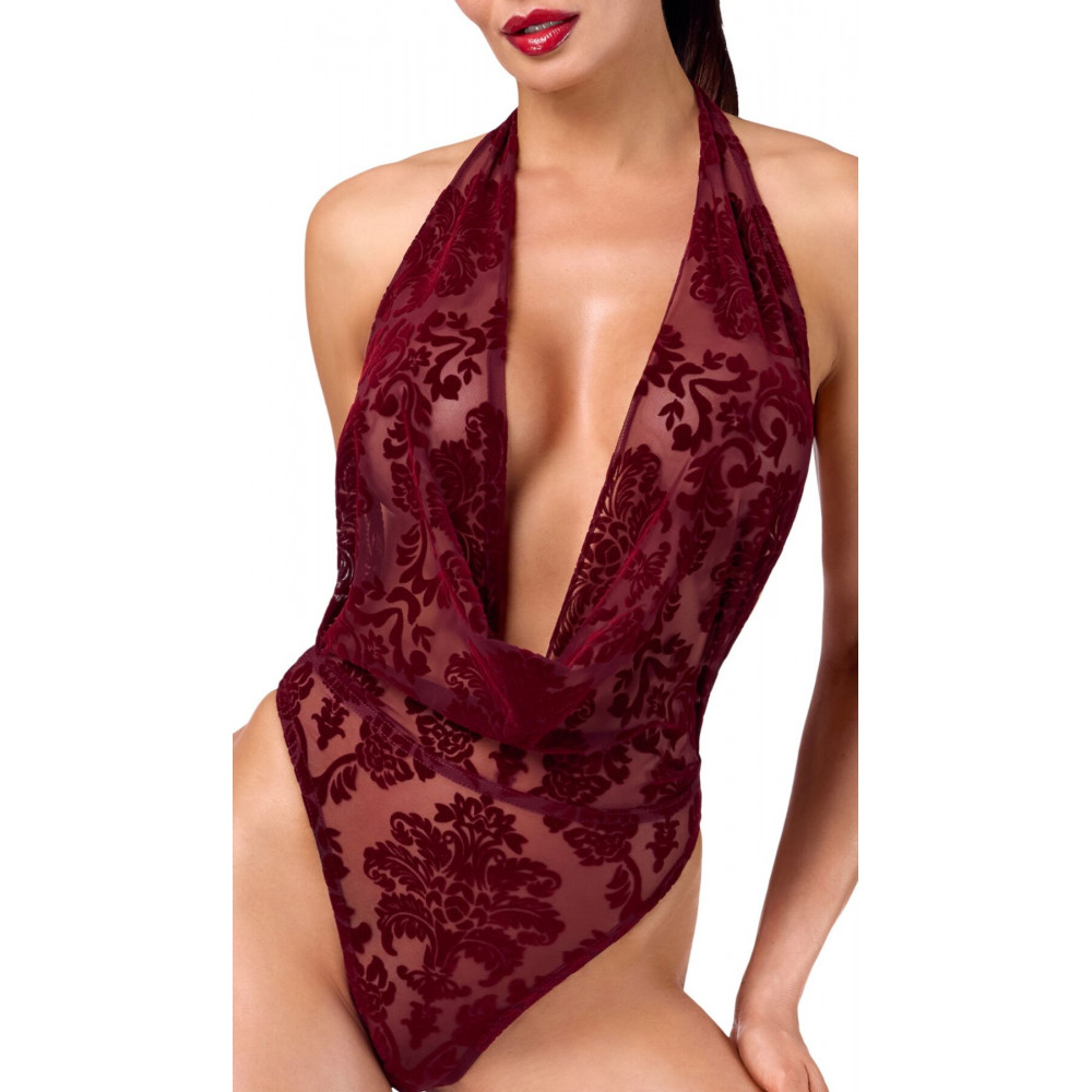 Жіноча еротична білизна - Боді Noir Handmade F386 Kink Royal cascade bodysuit XL 5