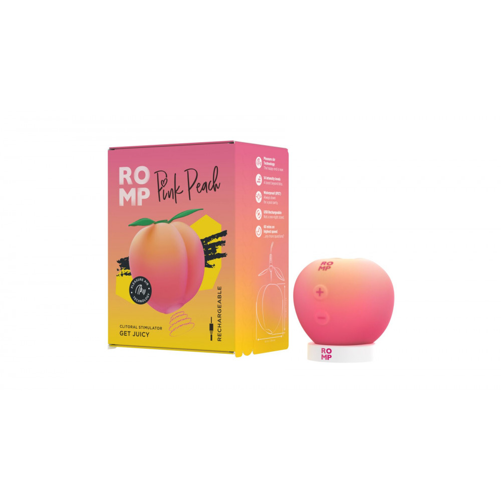 Вакуумный вибратор - Вакуумный клиторальный стимулятор Romp Pink Peach 4