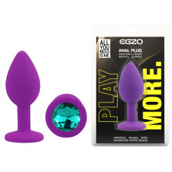 Силиконовая анальная пробка EGZO - Silicone Purple Round Plug Marine, size S