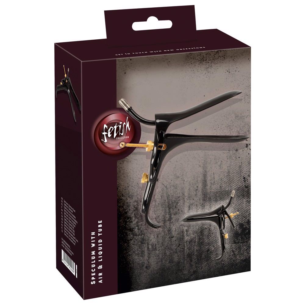  - Вагінально-анальне дзеркало Fetish Collection Speculum із нержавіючої сталі, чорно-золоте, 15 см 1
