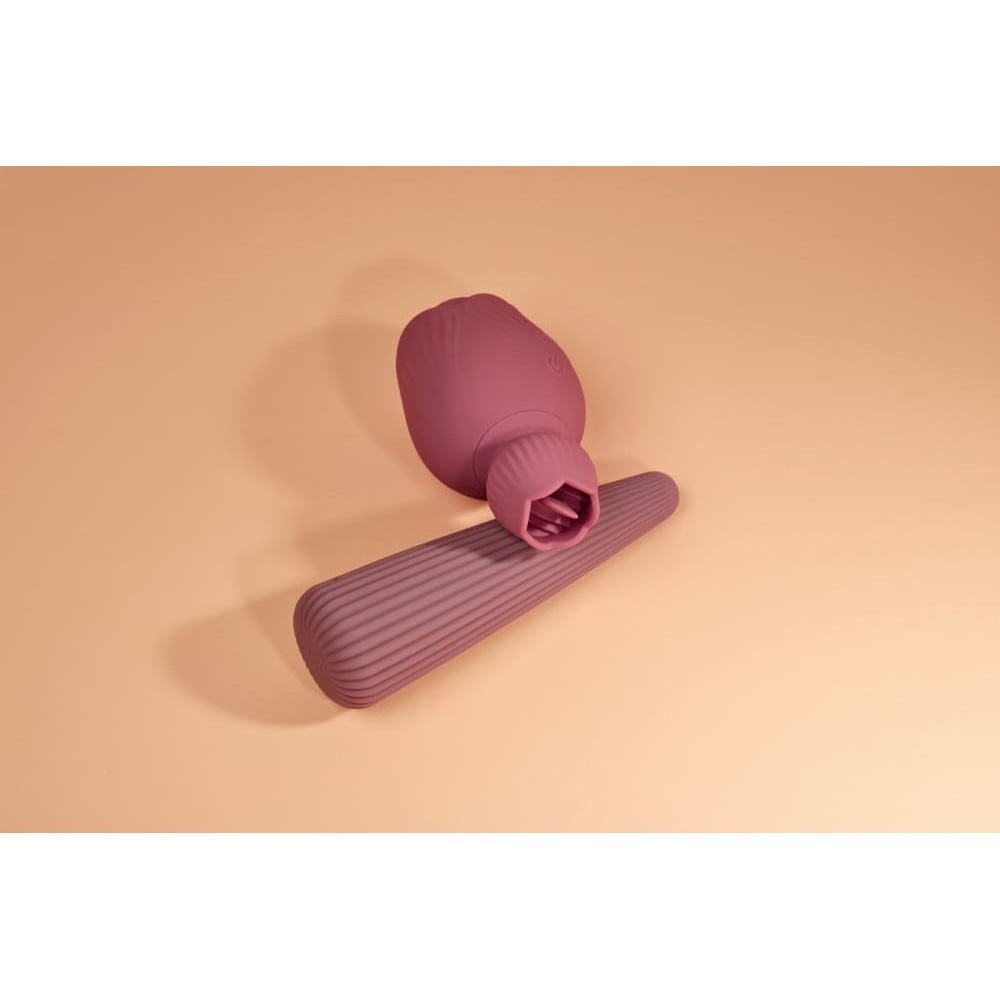 Різне - Вібратор для клітора-квітка двосторонній Sweet Em Velvet Lure, рожевий 13