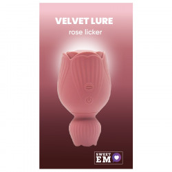 Вибратор для клитора-цветок двусторонний Sweet Em Velvet Lure, розовый