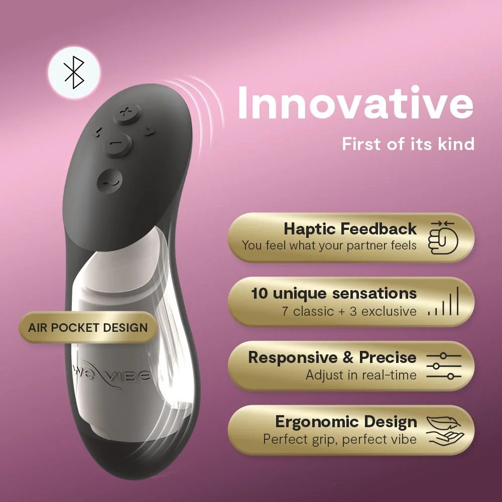 Игрушки для пар - Вибратор для пар We-Vibe Chorus Pro Satin Blackс пультом и приложением, черный 40