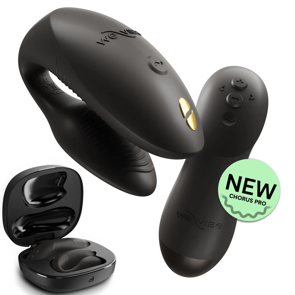 Игрушки для пар - Вибратор для пар We-Vibe Chorus Pro Satin Blackс пультом и приложением, черный