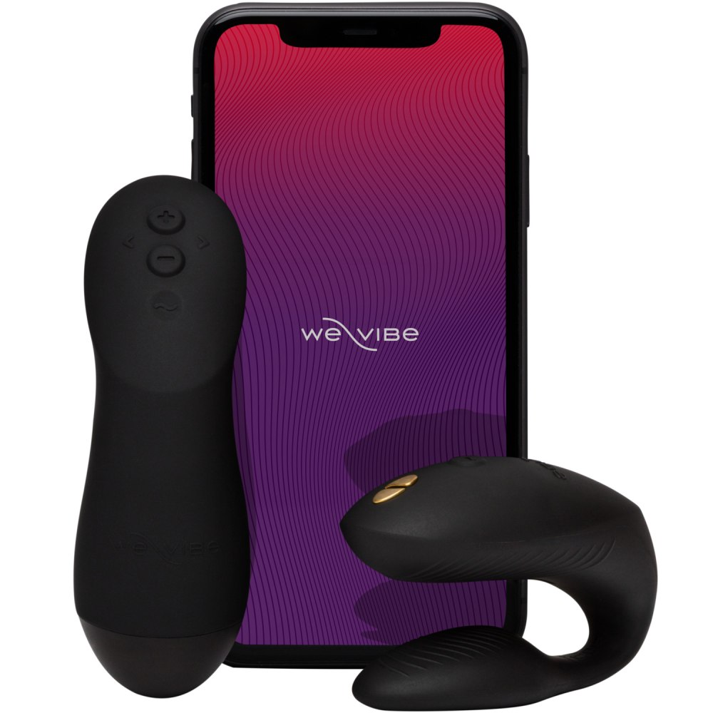 Игрушки для пар - Вибратор для пар We-Vibe Chorus Pro Satin Blackс пультом и приложением, черный 55