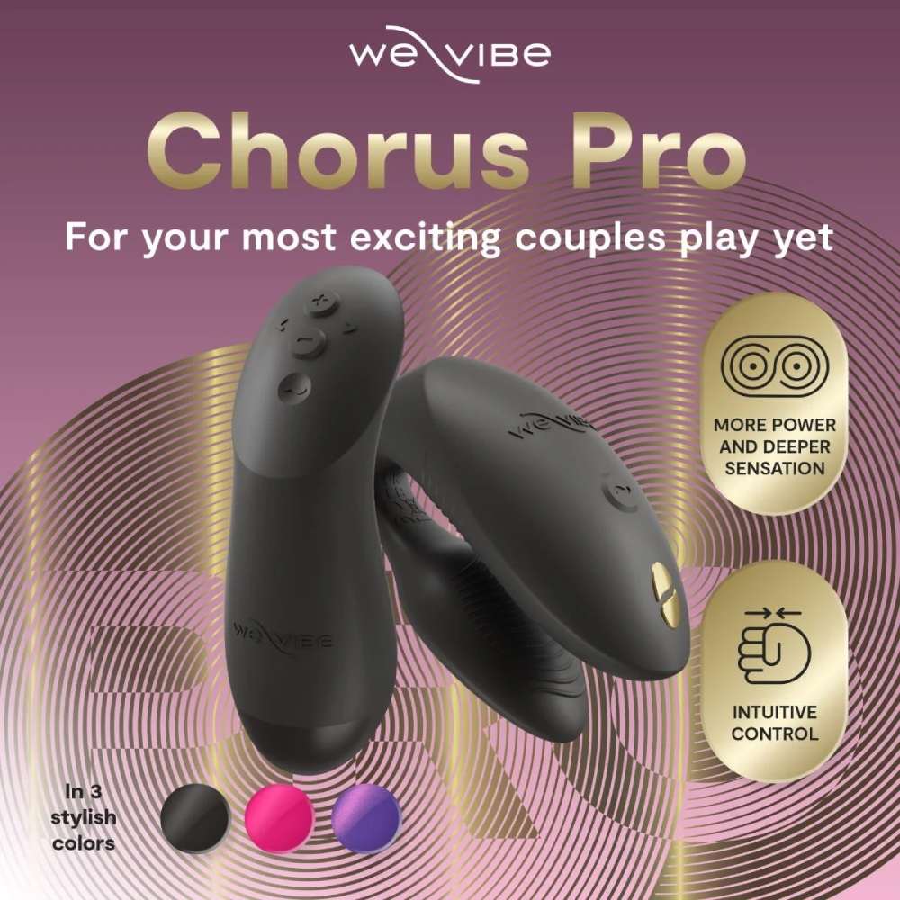 Игрушки для пар - Вибратор для пар We-Vibe Chorus Pro Satin Blackс пультом и приложением, черный 35