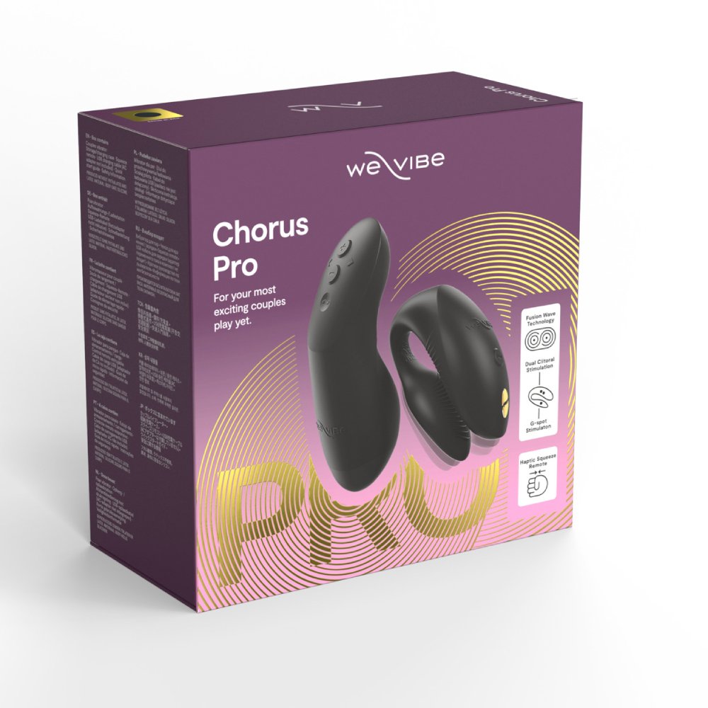 Игрушки для пар - Вибратор для пар We-Vibe Chorus Pro Satin Blackс пультом и приложением, черный 16