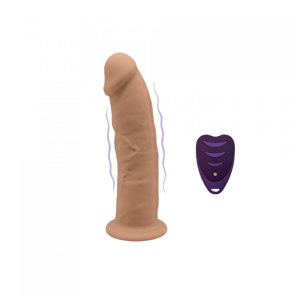 Різне - Вібратор реалістичний Silexd з присоскою та пультом управління, 17.5 см