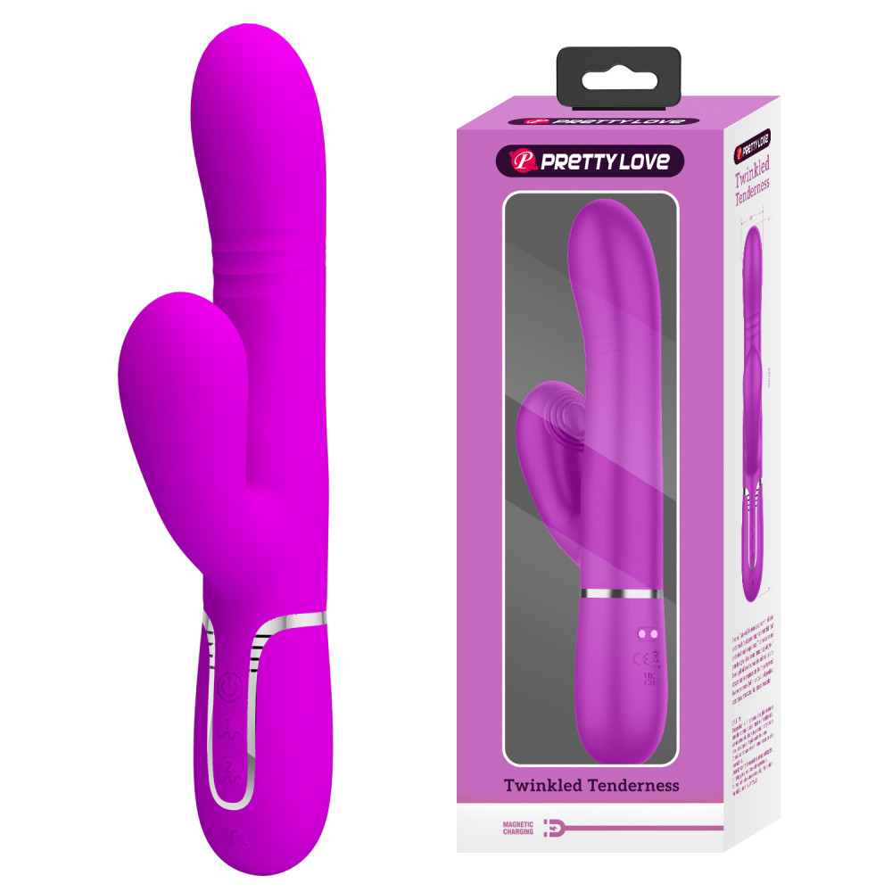  - Вибромассажер с поступательным движением серии Pretty Love - Mariana Twinkled Purple 7 vibration functions 4 rolling functions, BW-500034