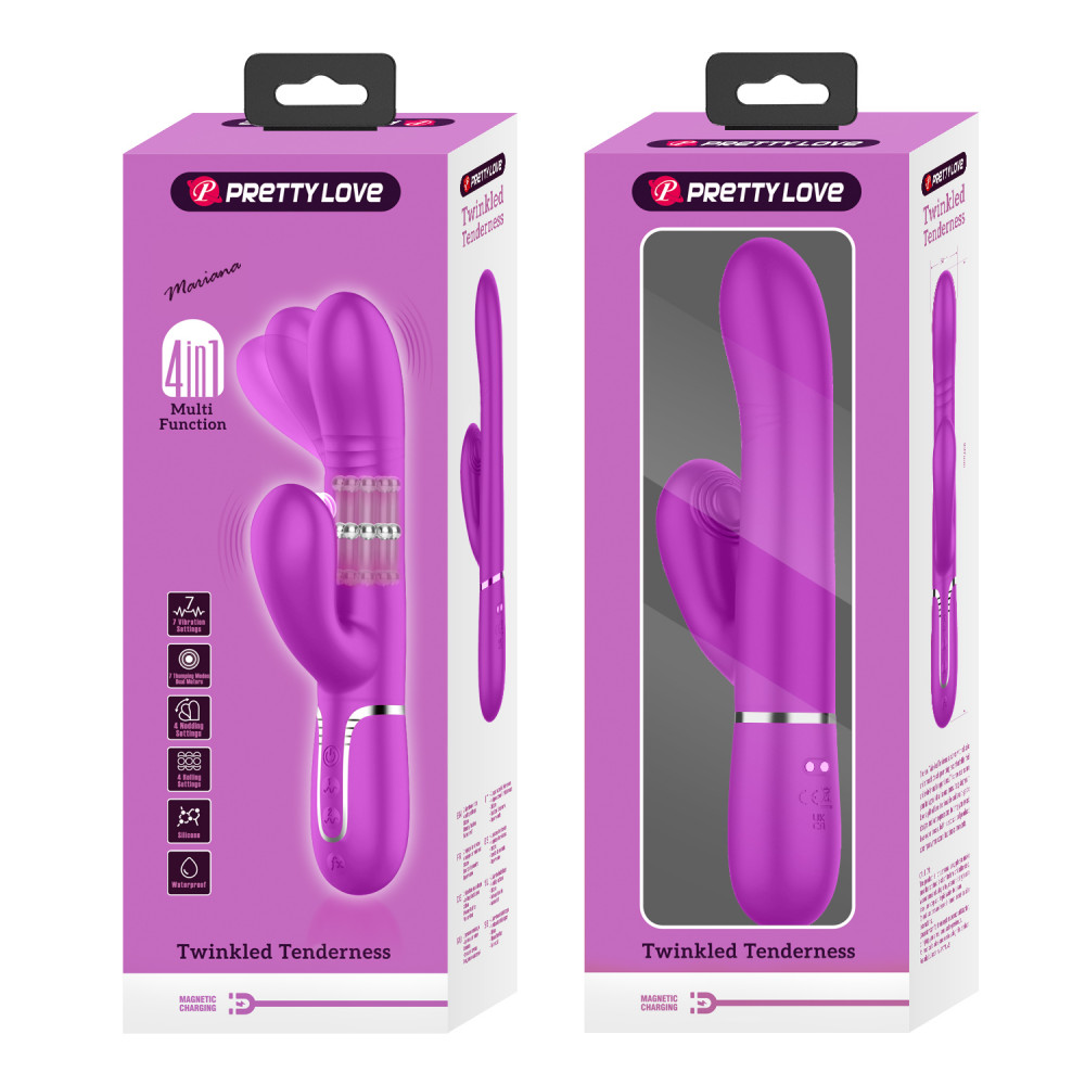  - Вибромассажер с поступательным движением серии Pretty Love - Mariana Twinkled Purple 7 vibration functions 4 rolling functions, BW-500034 11