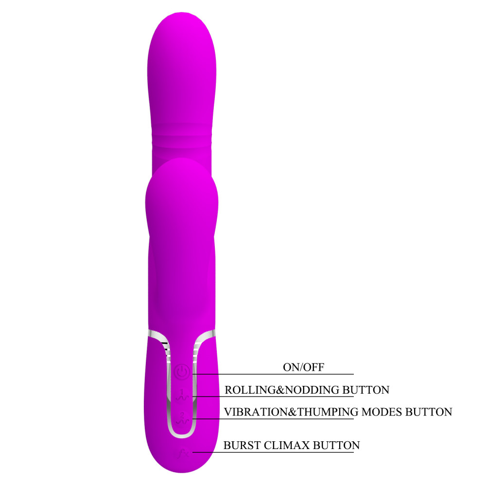  - Вибромассажер с поступательным движением серии Pretty Love - Mariana Twinkled Purple 7 vibration functions 4 rolling functions, BW-500034 9