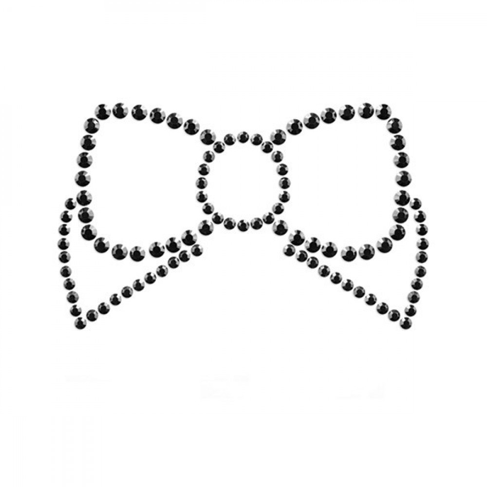  - Украшения для груди со стразами MIMI Bow цвет: черный Bijoux Indiscrets (Испания)