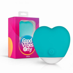 GVO010 Вибратор для клитора в форме сердца Oron Good Vibes Only, силиконовый, синий, 6 см