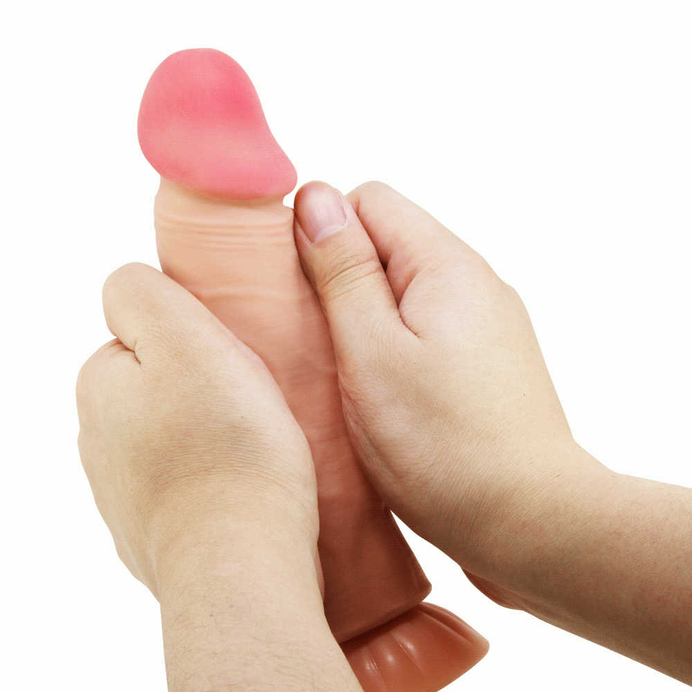 - Фалоімітатор на присосці, з хребтом та ефектом ковзної шкіри LyBaile - Sliding Skin 8,1'' Flesh, BW-008106NRG 7