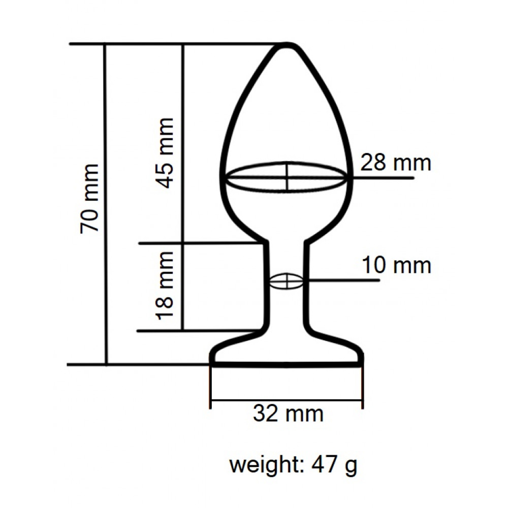 Анальные игрушки без вибрации - Анальная пробка с кристаллом EGZO - Dark Gray Round Plug Rose, size S 2