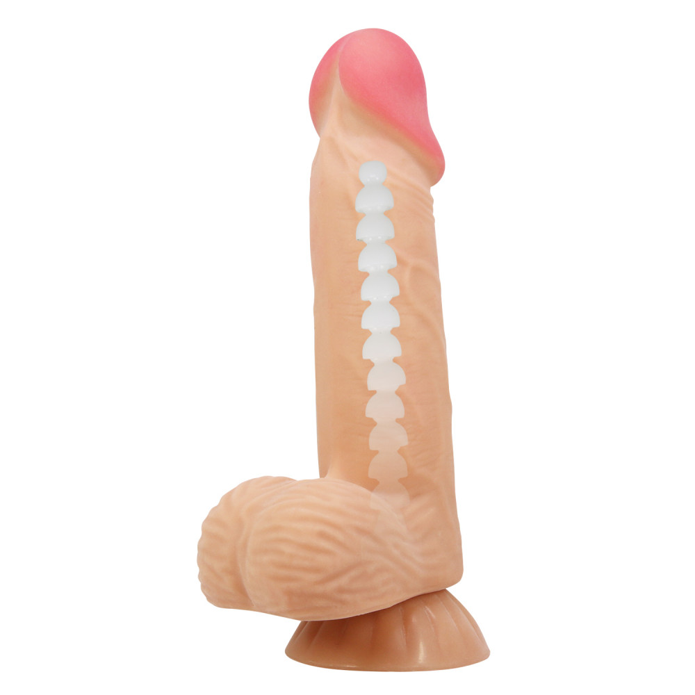 - Фалоімітатор на присосці, з хребтом та ефектом ковзної шкіри LyBaile - Sliding Skin 8,1'' Flesh, BW-008106NRG 1