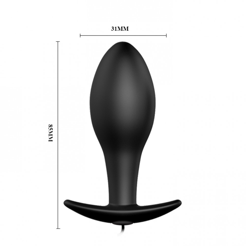 Анальные игрушки с вибрацией - Анальная пробка с вибрацией Pretty Love с пультом, чёрная, 8.5 х 3.1 см 7