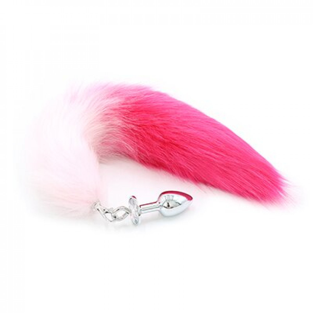 Анальные игрушки - Анальная пробка из искусственного меха DS Fetish Anal plug faux fur fox tail pink/fushia polyeste