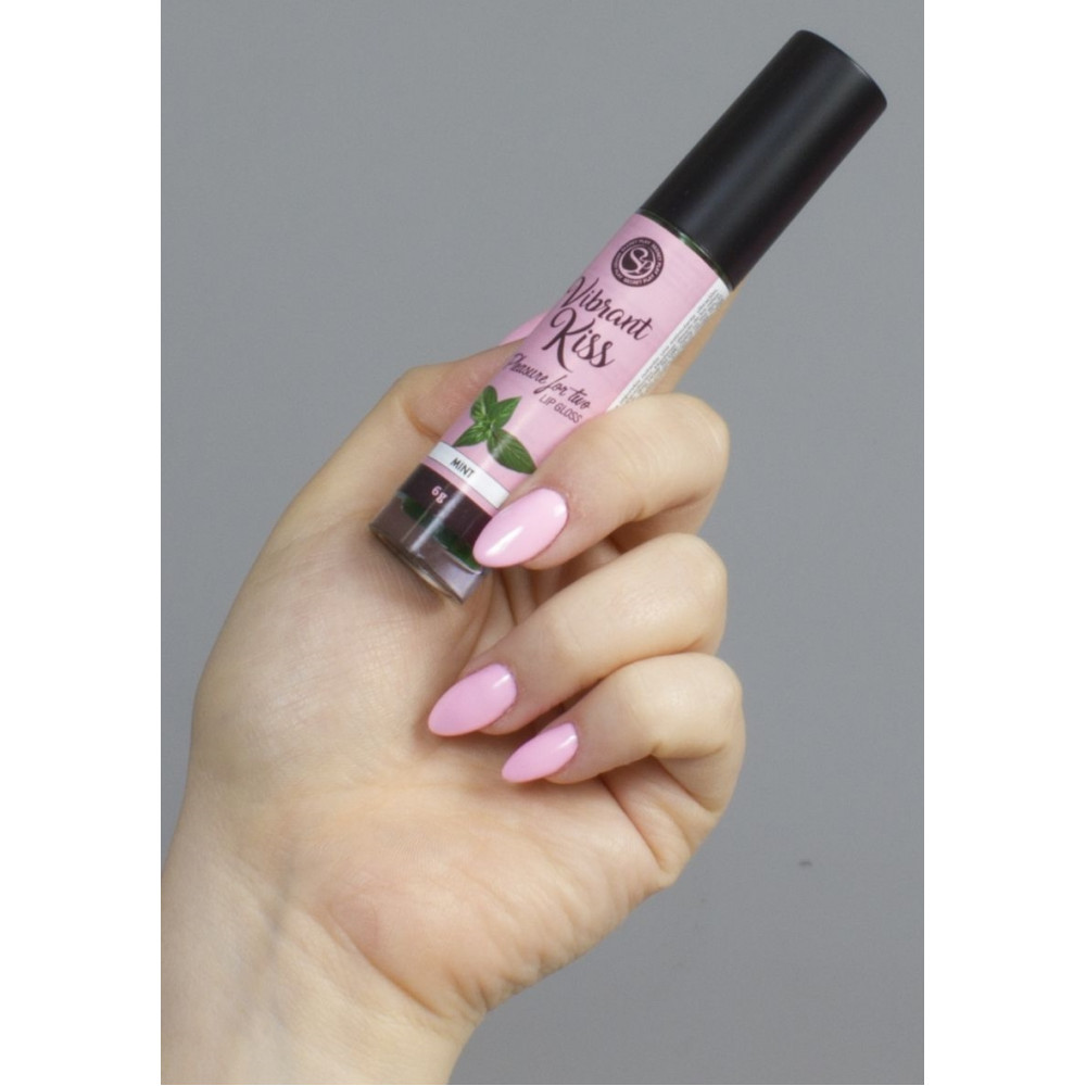 Лубриканты - Блеск для губ с эффектом вибрации Secret Play - LIP GLOSS Vibrant Kiss Mint, 6 грамм 1