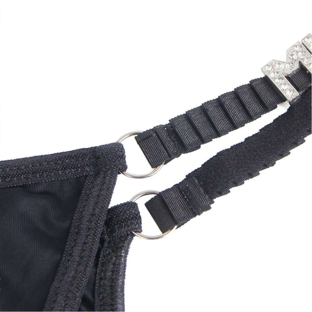 Різне - Чорні сексуальні трусики стрінги Star Night зі стразами, S 6