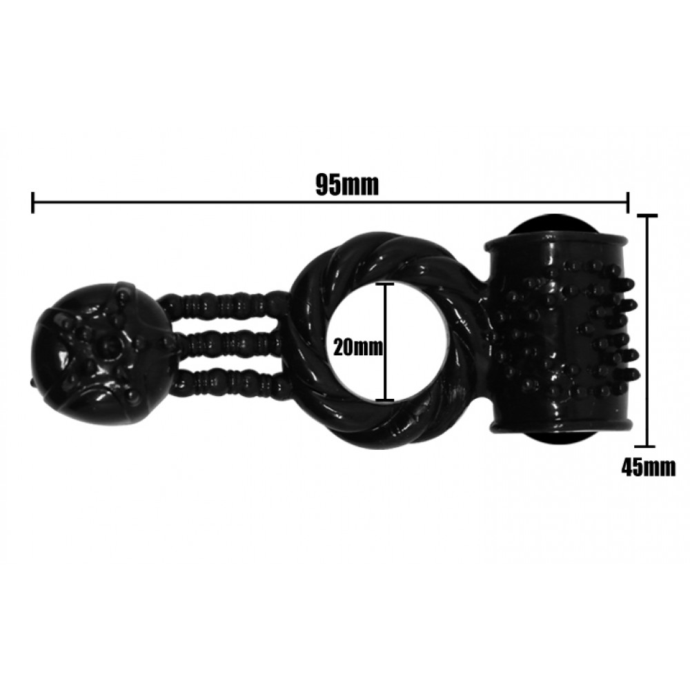 Різне - Ерекційне вібро кільце із стимулятором клітора BAILE Sweet Vibration Ring, BI-014080-1 6