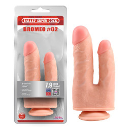 Фалоімітатор подвійний з мошонкою Chisa Ballsy Super Cock Bromeo # 02 на присосці, тілесний