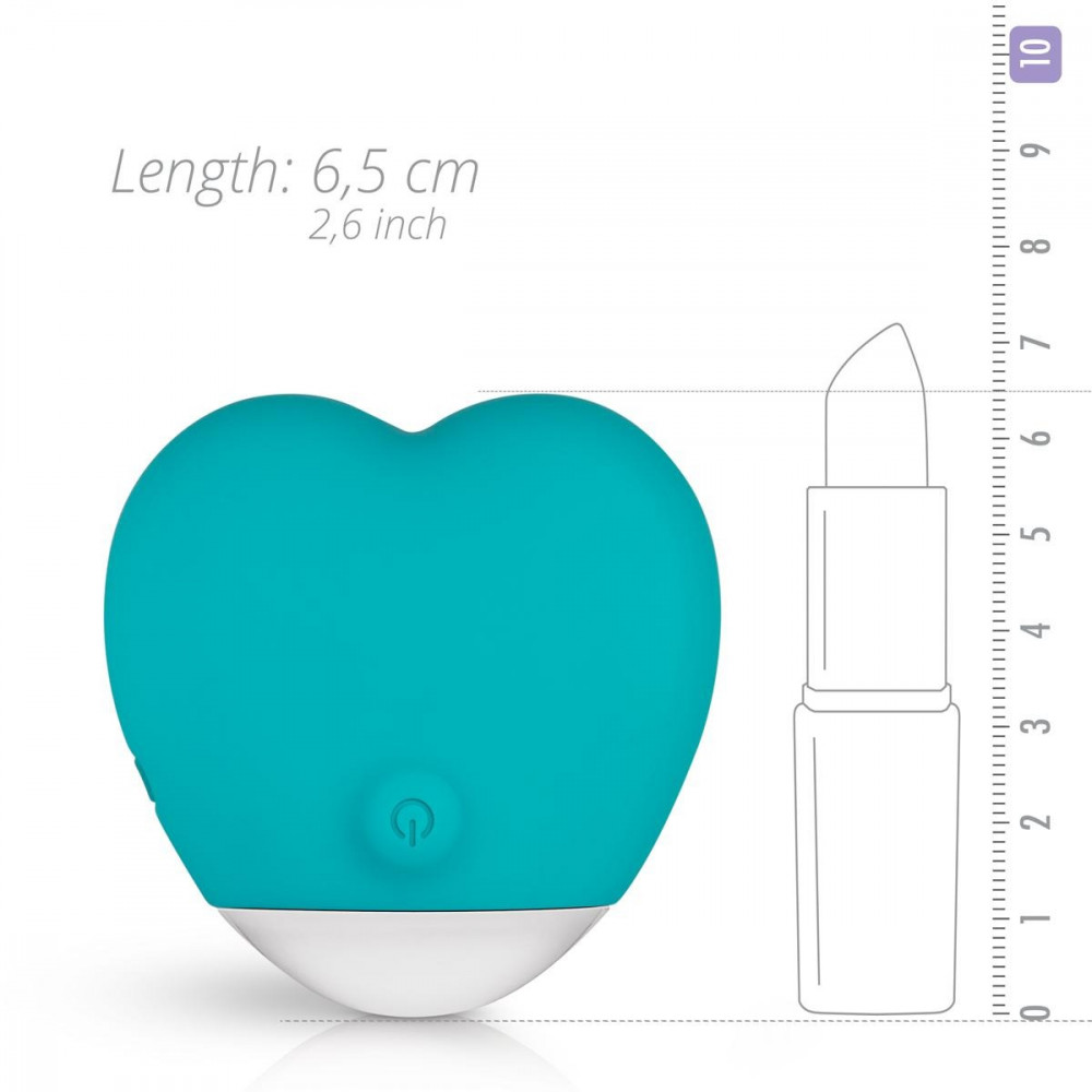 Різне - Вібратор для клітора у формі серця Oron Good Vibes Only, силіконовий, блакитний, 6 см 5
