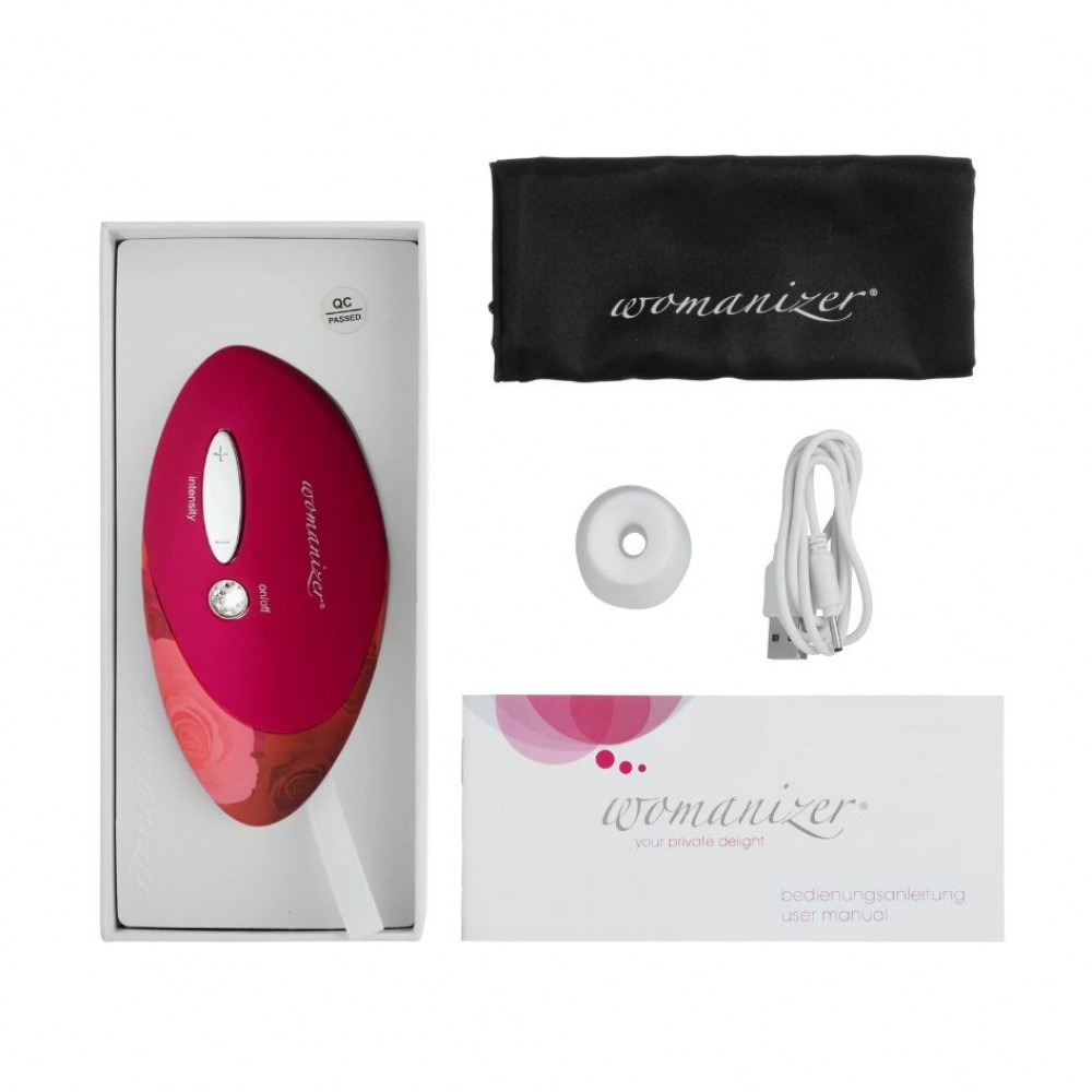 Разное - Клиторальный стимулятор Womanizer Pro W-500, красно-розовый 7