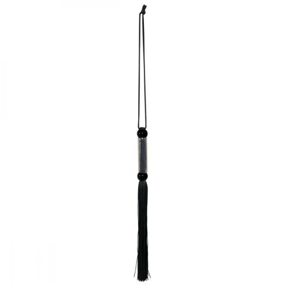 БДСМ игрушки - Кнут черный, прозрачная ручка FLOGGER, 51 см 1