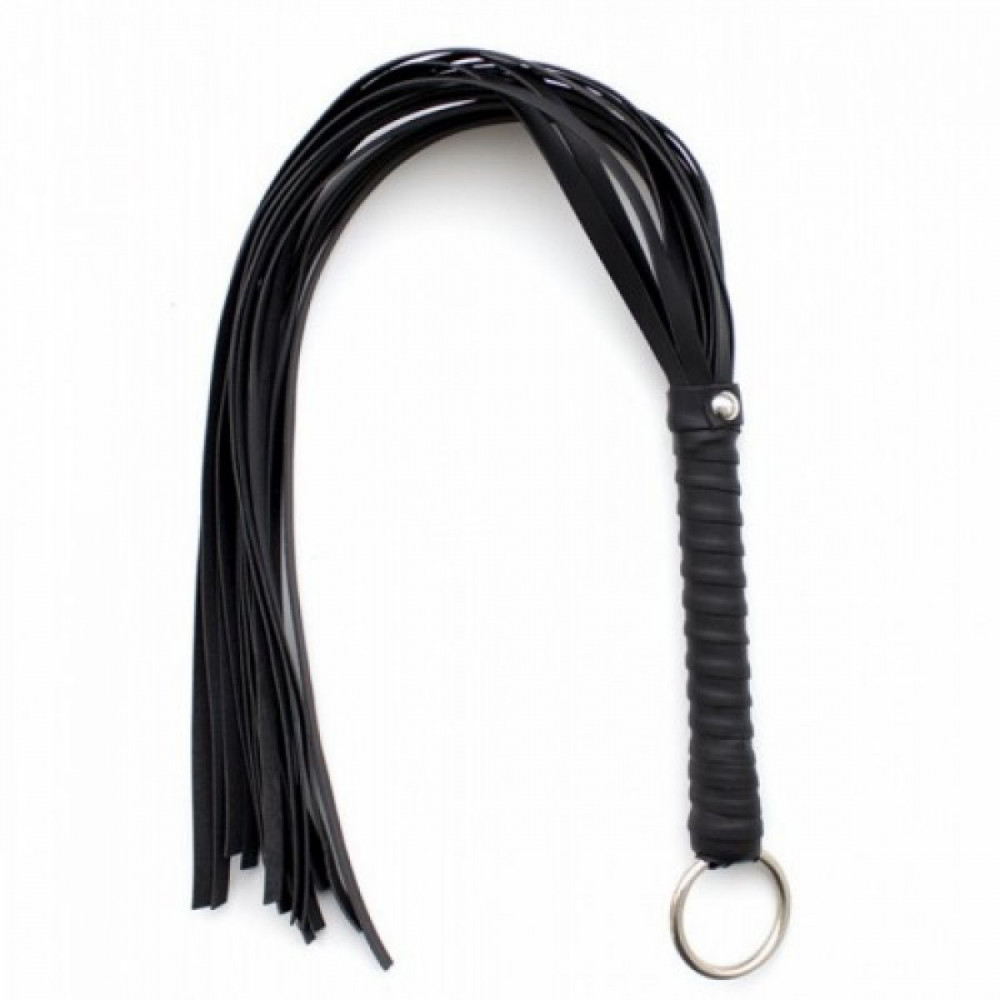 БДСМ игрушки - Кнут черный, прозрачная ручка FLOGGER, 51 см 3