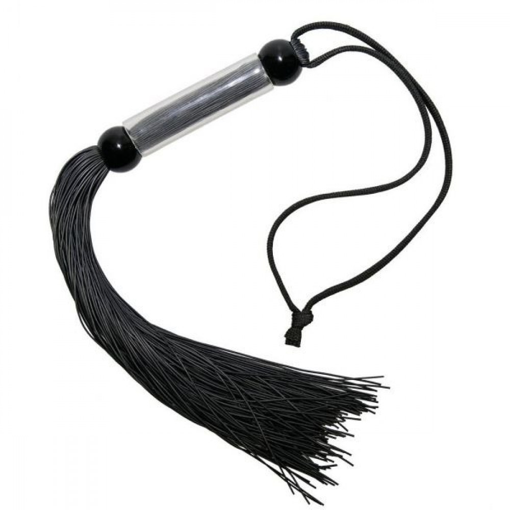 БДСМ игрушки - Кнут черный, прозрачная ручка FLOGGER, 51 см