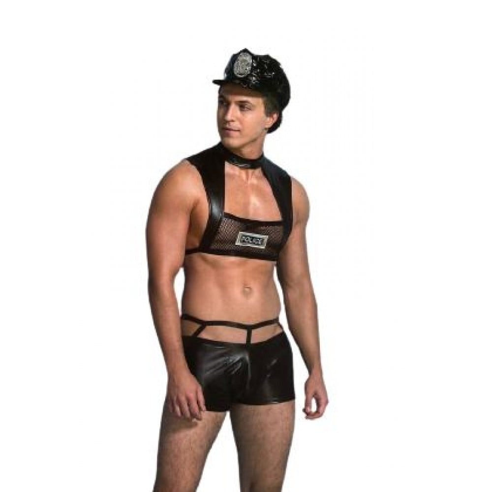 Эротическое белье - Костюм Полицейского черный L/XL Sunspice