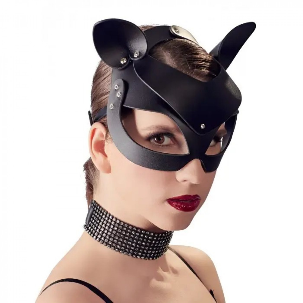 БДСМ игрушки - Маска кошечка Shiny cat Mask with studs 6