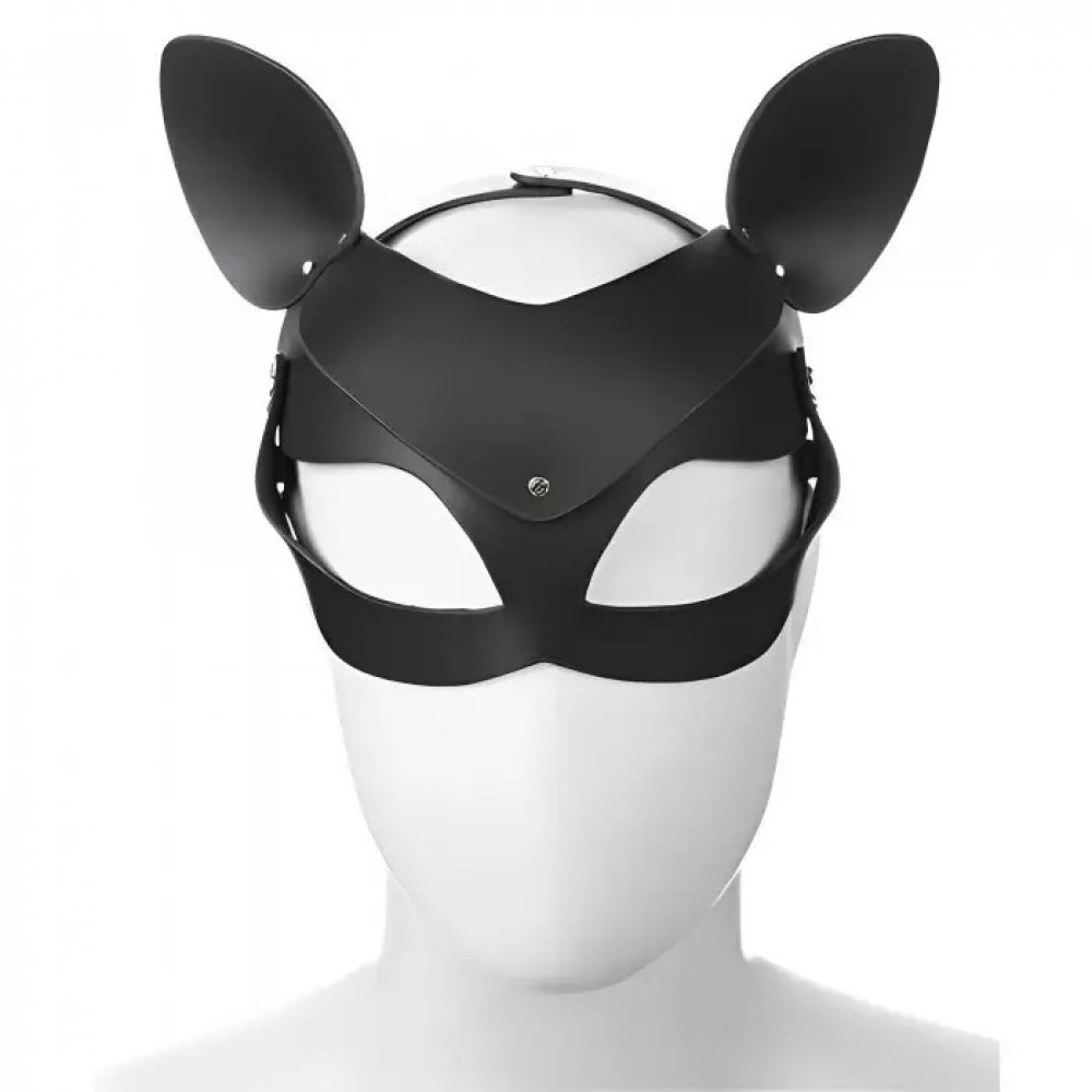 БДСМ игрушки - Маска кошечка Shiny cat Mask with studs 4