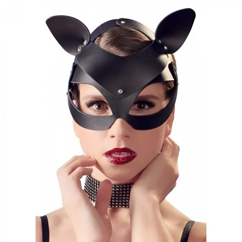 БДСМ игрушки - Маска кошечка Shiny cat Mask with studs