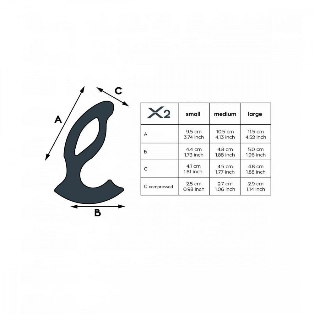 Разное - Массажер простаты, размер L, XPANDER X2, 11.5 см х 4.8 см 2
